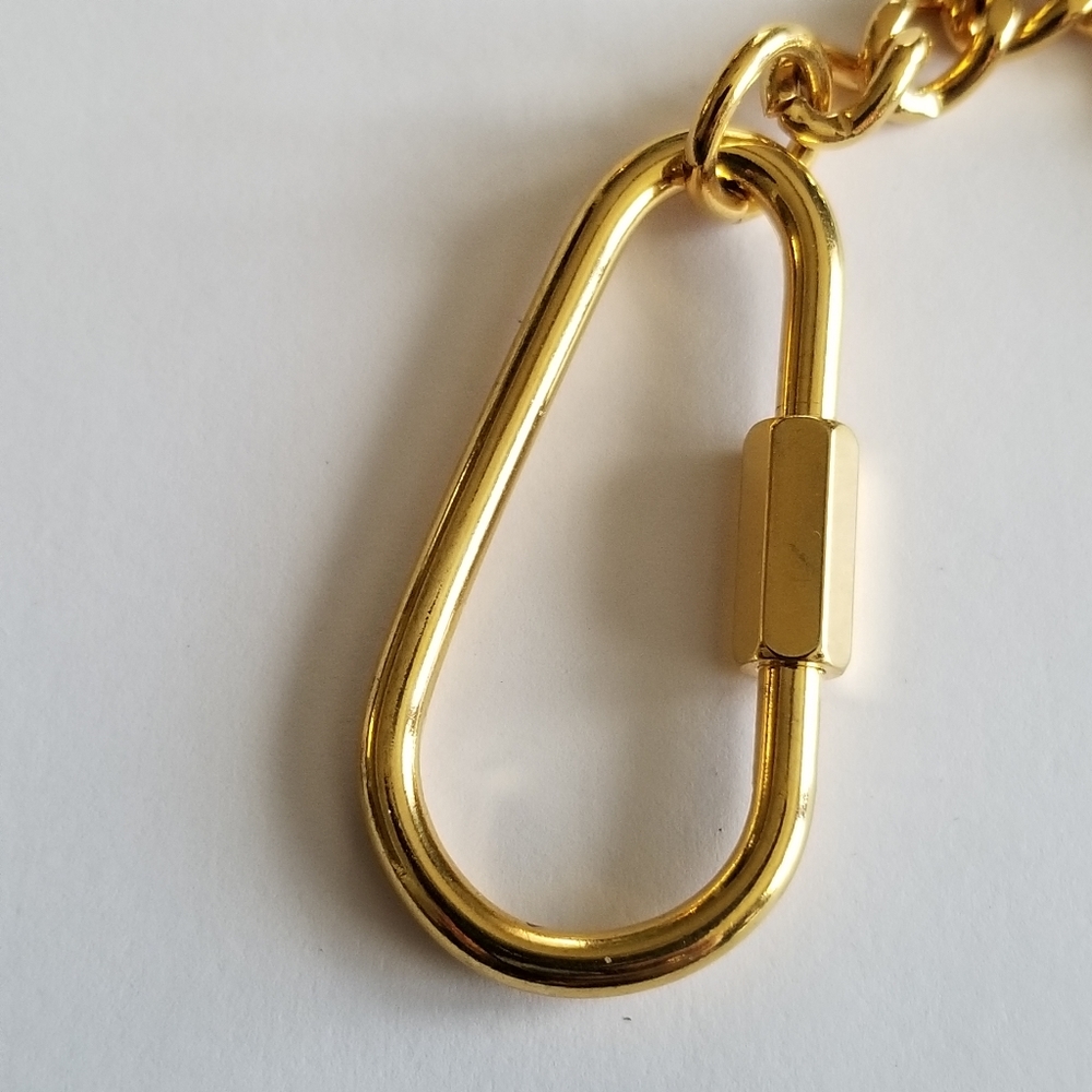 Relisted - M keychain letter initial key ring gold tone monogram - Picture 7 of 8